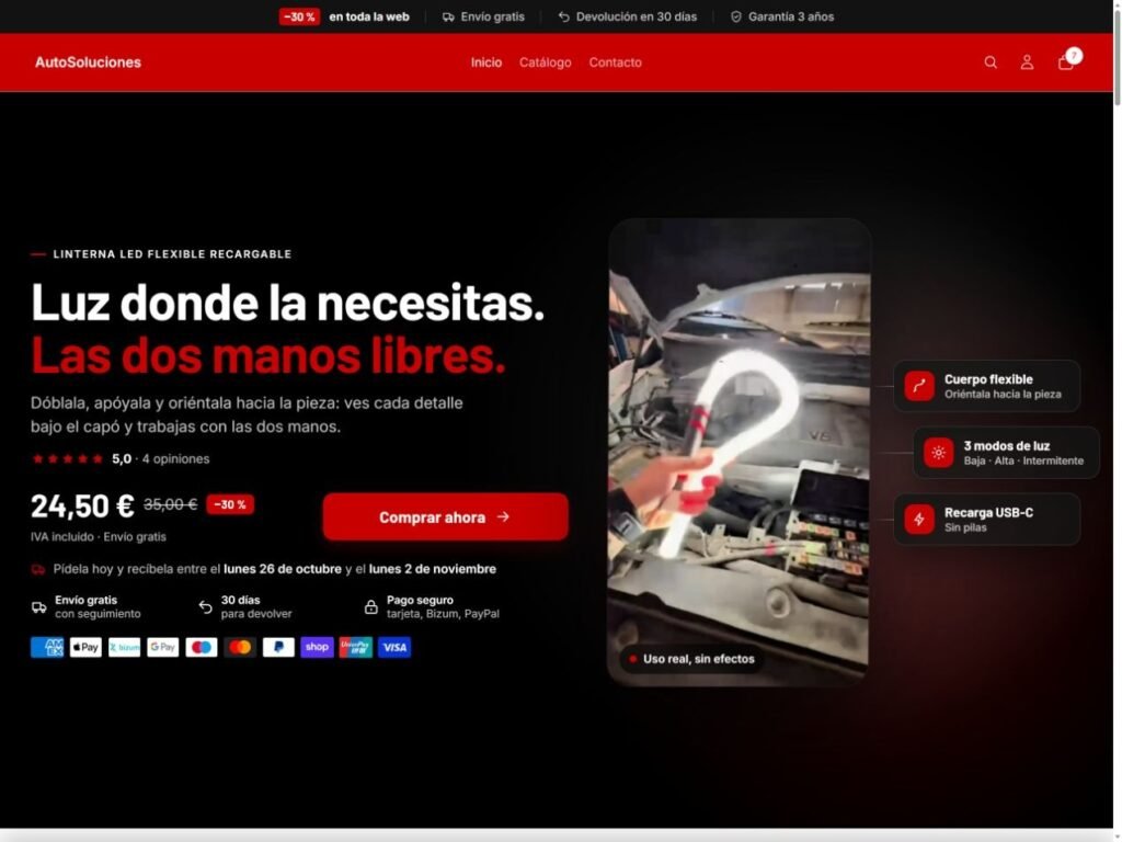 Portada de AutoSoluciones, tienda de accesorios y herramientas para el coche